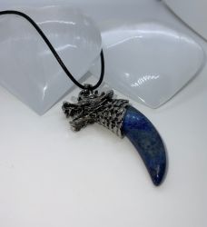 P.WOLF TEETH  Platinum with brass findings  LAPIS LAZULI