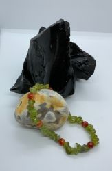 NEW BEGINNING medium PERIDOT,CARNELIAN